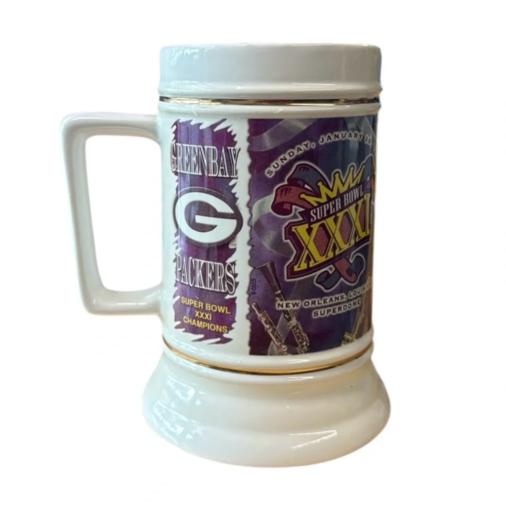GREEN BAY PACKERS Super Bowl XXXI SB 31 Champions Beer Mug Stein Bourbon Street